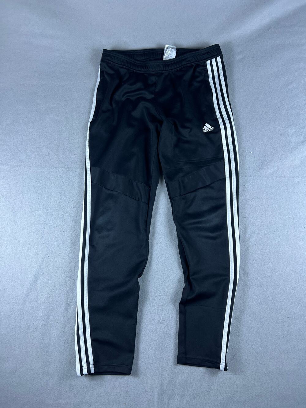 adidas Athletic Jogger Womens L Black White Stripes Slim Performance Track Pants